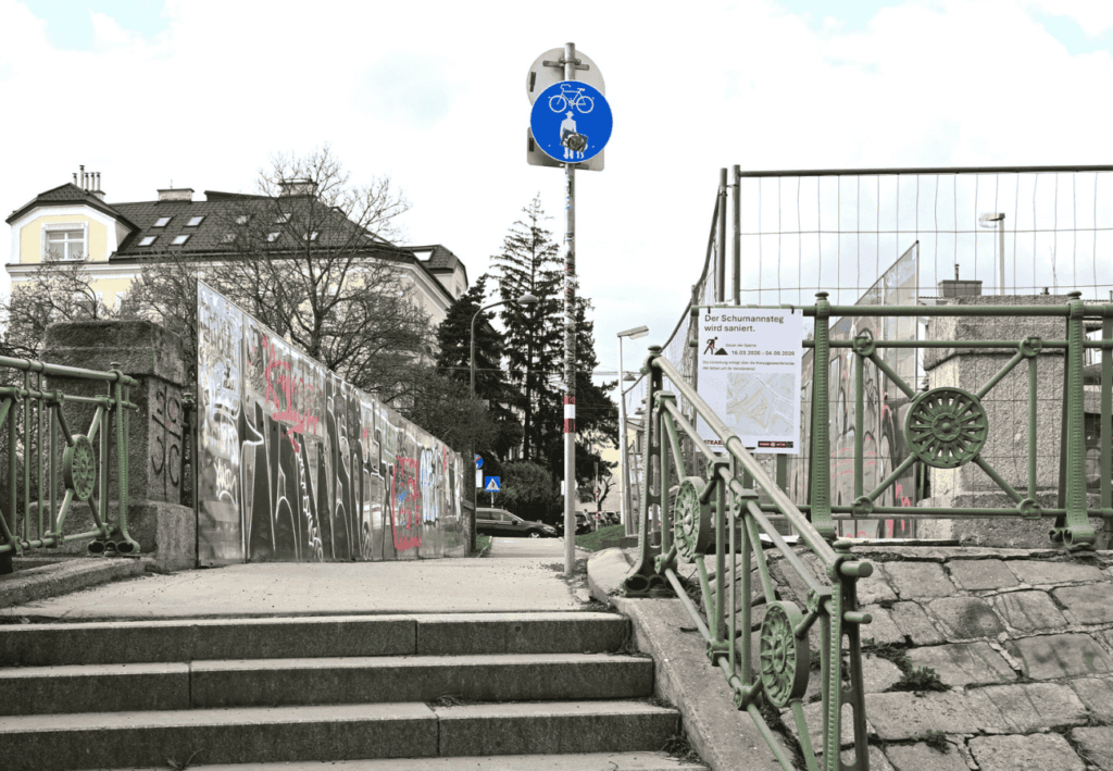 Schumannsteg v rekonštrukcii: Daň za energetickú bezpečnosť zaplatia chodci a cyklisti