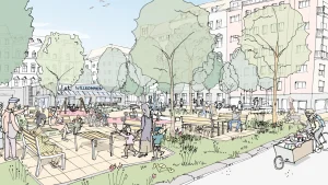 Leopoldstadt v boji s horúčavami: Viedeň mení betónovú džungľu Volkertplatz na zelenú oázu