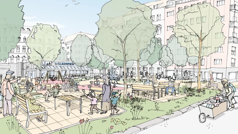 Leopoldstadt v boji s horúčavami: Viedeň mení betónovú džungľu Volkertplatz na zelenú oázu